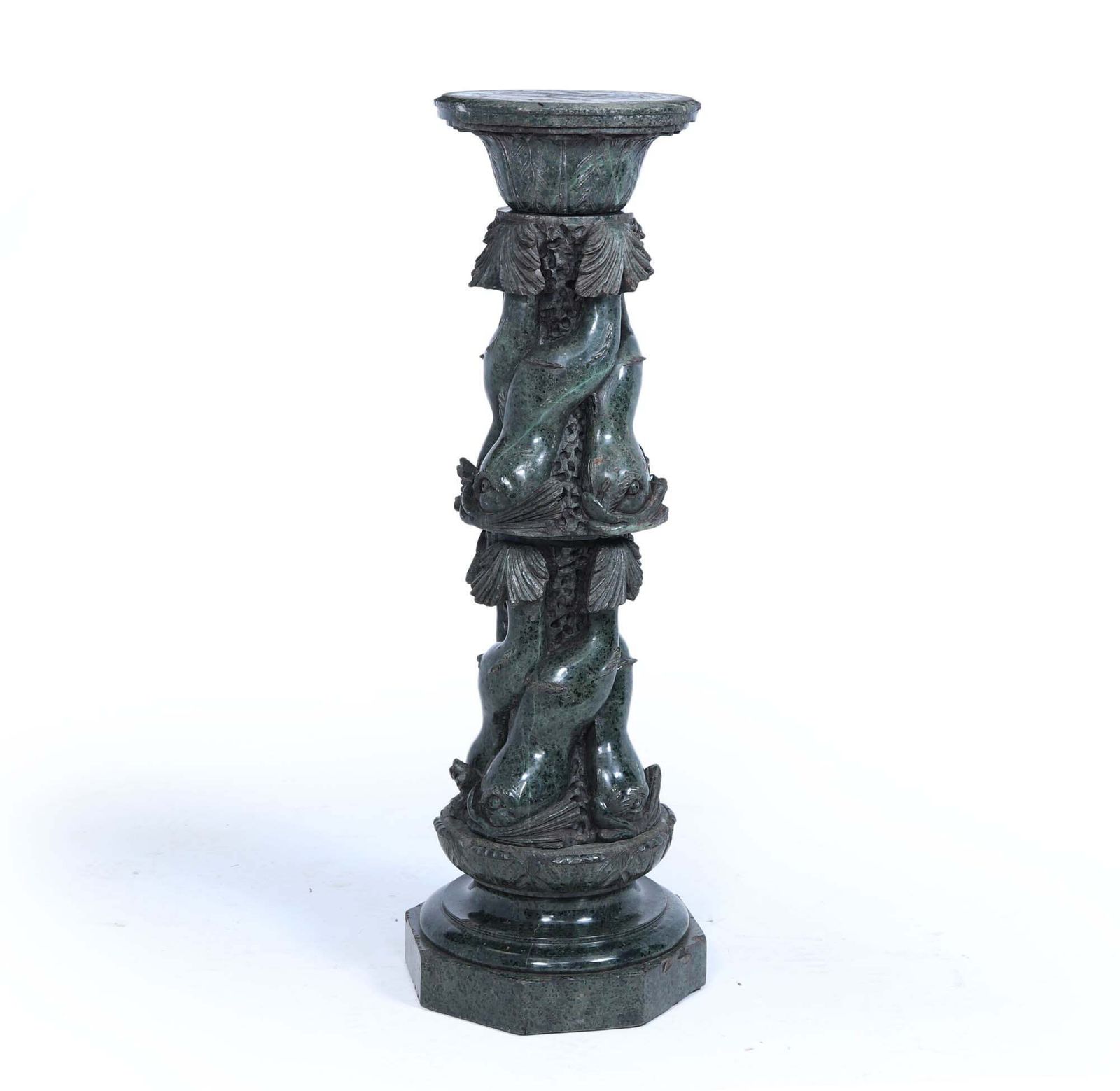 Antique Italian Serpentine Marble Pedestal C1880