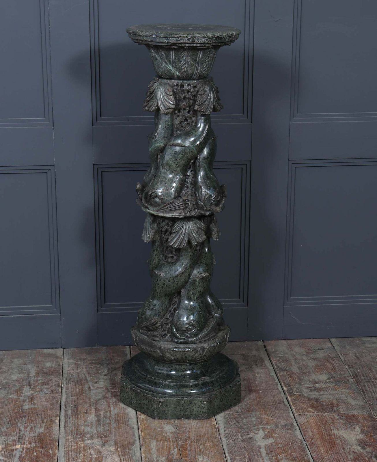 Antique Italian Serpentine Marble Pedestal C1880 photo vintage