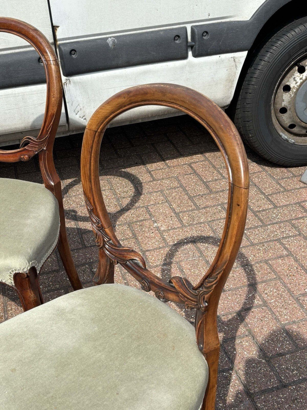 Victorian Walnut Set Of Balloon Back Dining Chairs. photo buy