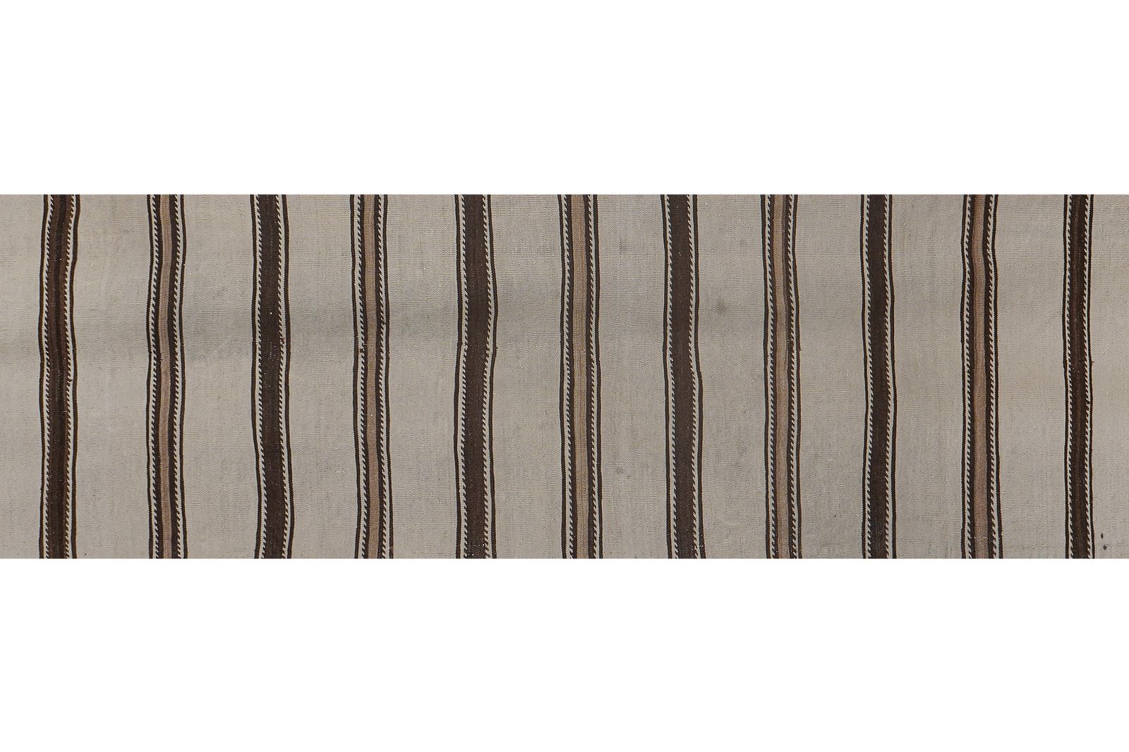 Striped Organic Hemp Kilim Rug 2'6'' X 9'4'' photo vinterior