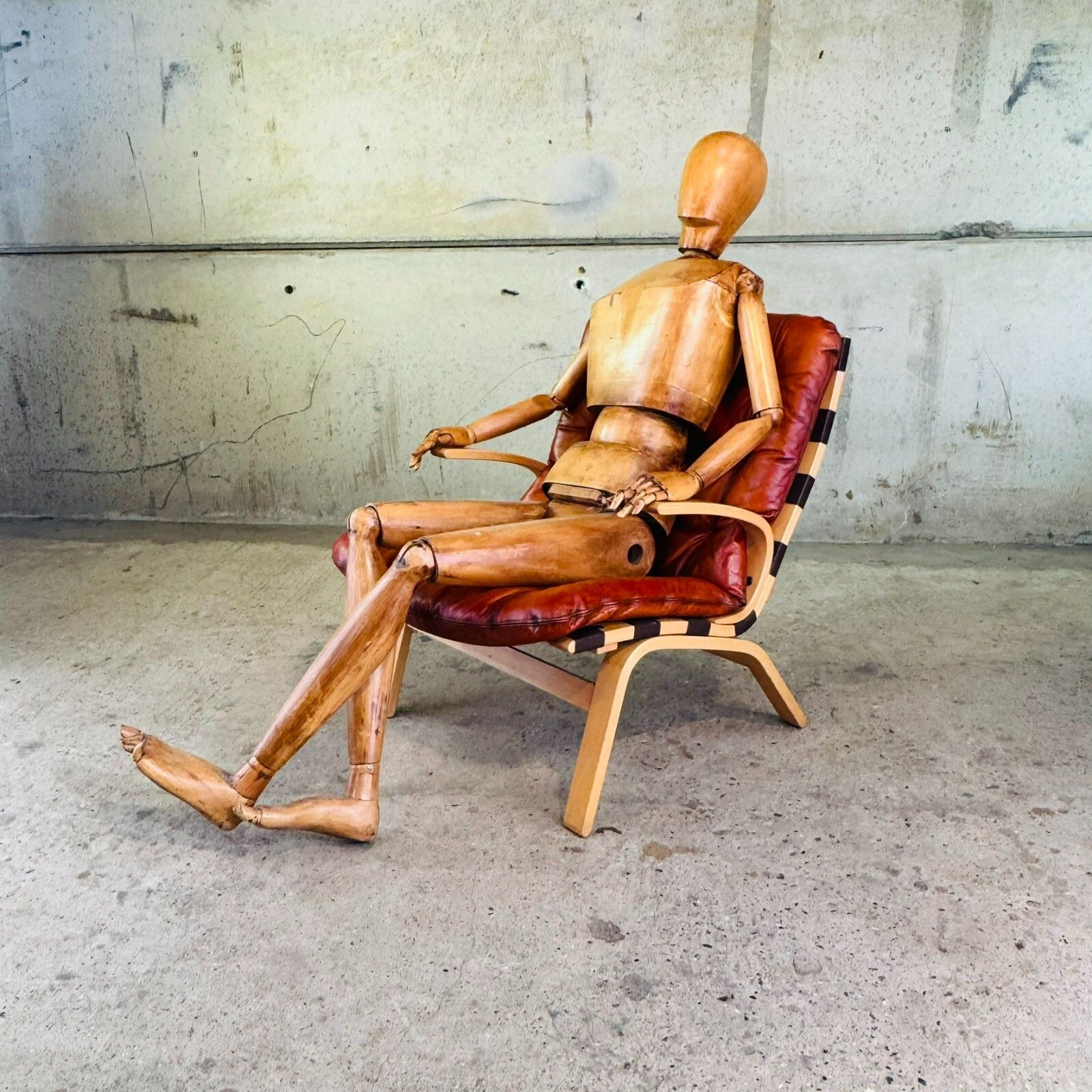 Vintage Danish Tan Leather And Bentwood Chair – Stylish, And Comfortable #A575 photo furniture