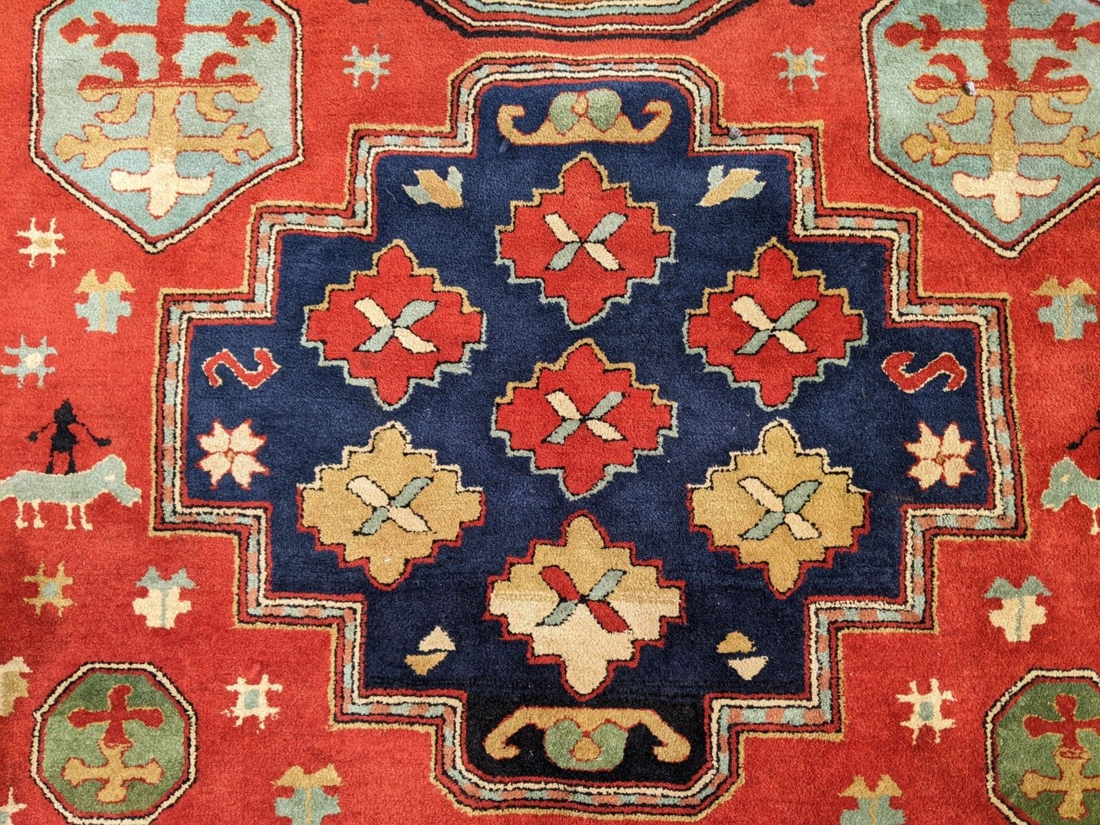 Antique Tetex Kazak Carpet Room Size   (Possible Pair) photo Textiles