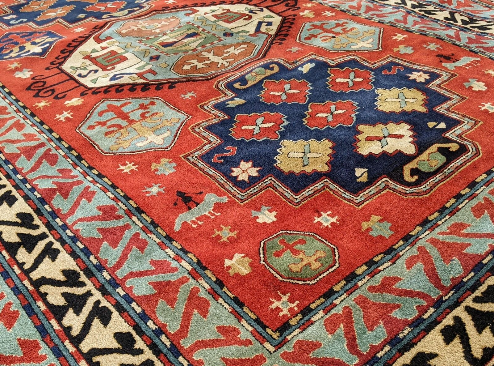 Antique Tetex Kazak Carpet Room Size   (Possible Pair) photo 1350.0