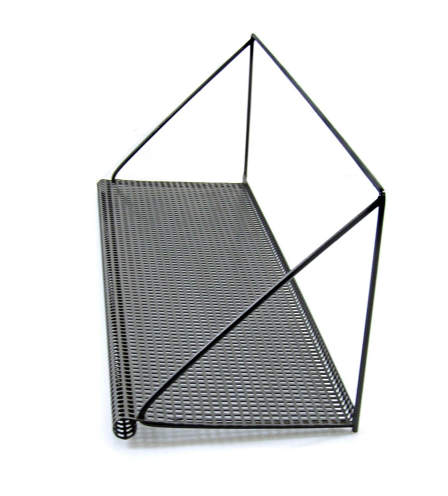 Mategot 1960s Pilastro Black Vintage Metal Shelf   Prouve, Charlotte Perriand, Fiedeldij, Tomado, Aalto, Fifties, Sixties, Artimeta, Eames photo for sale
