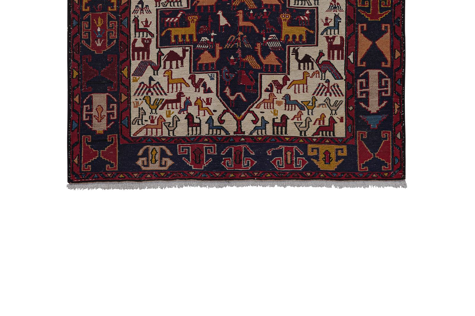 Turkish Jajim Kilim Rug   Wool Rug With Geometric Motif 5'1'' X 8'1'' photo 487.0