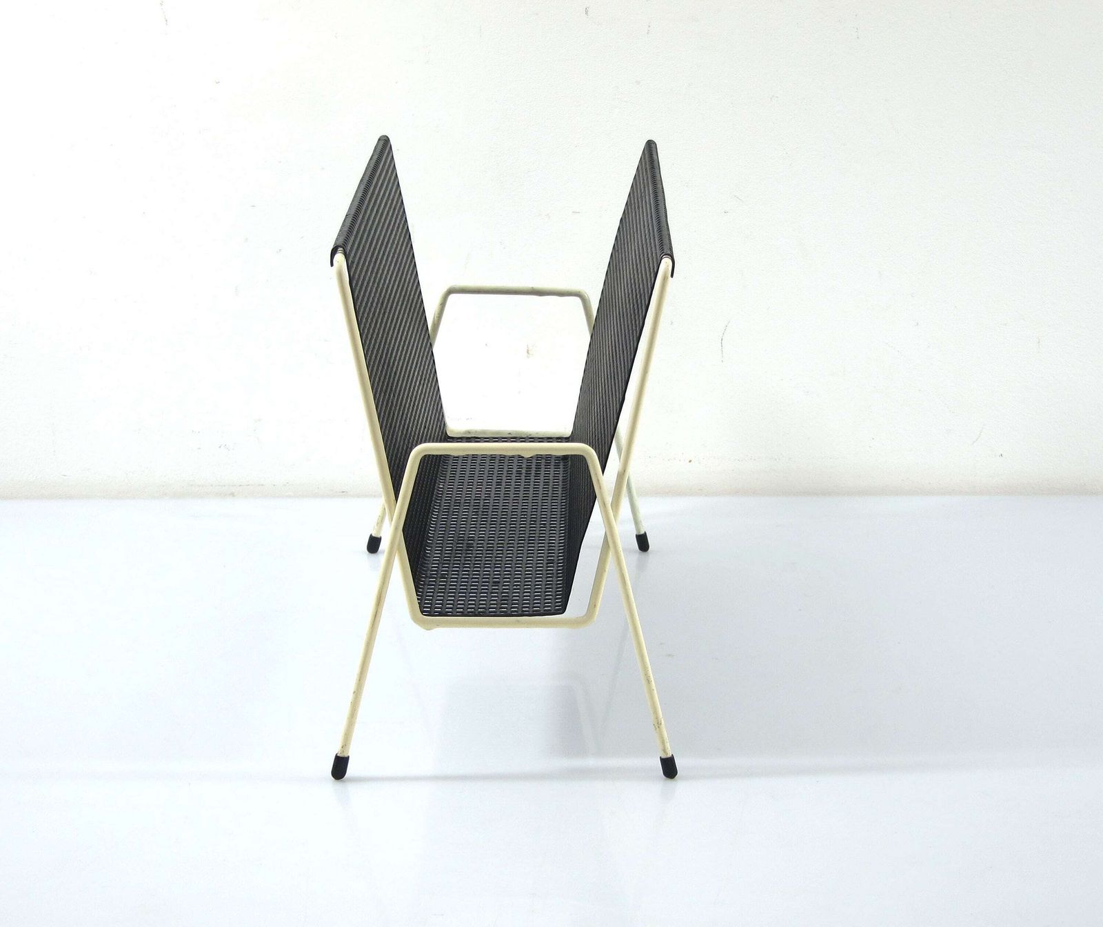 Mathieu Mategot Style White And Black Magaine Rack photo vinterior
