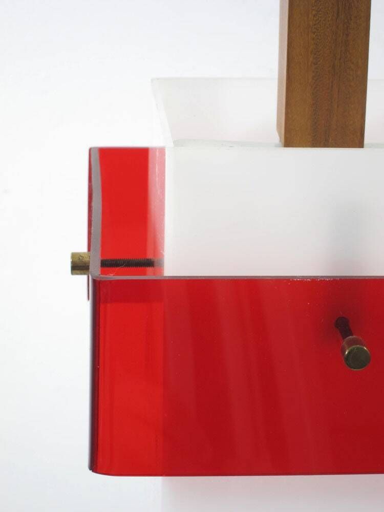 Red Vintage Pendant, Achille & Pier Giacomo Castiglioni, Flos, George Nelson, Gino Sarfatti, Joe Colombo, Retro, Fifties, Sixties photo Lighting
