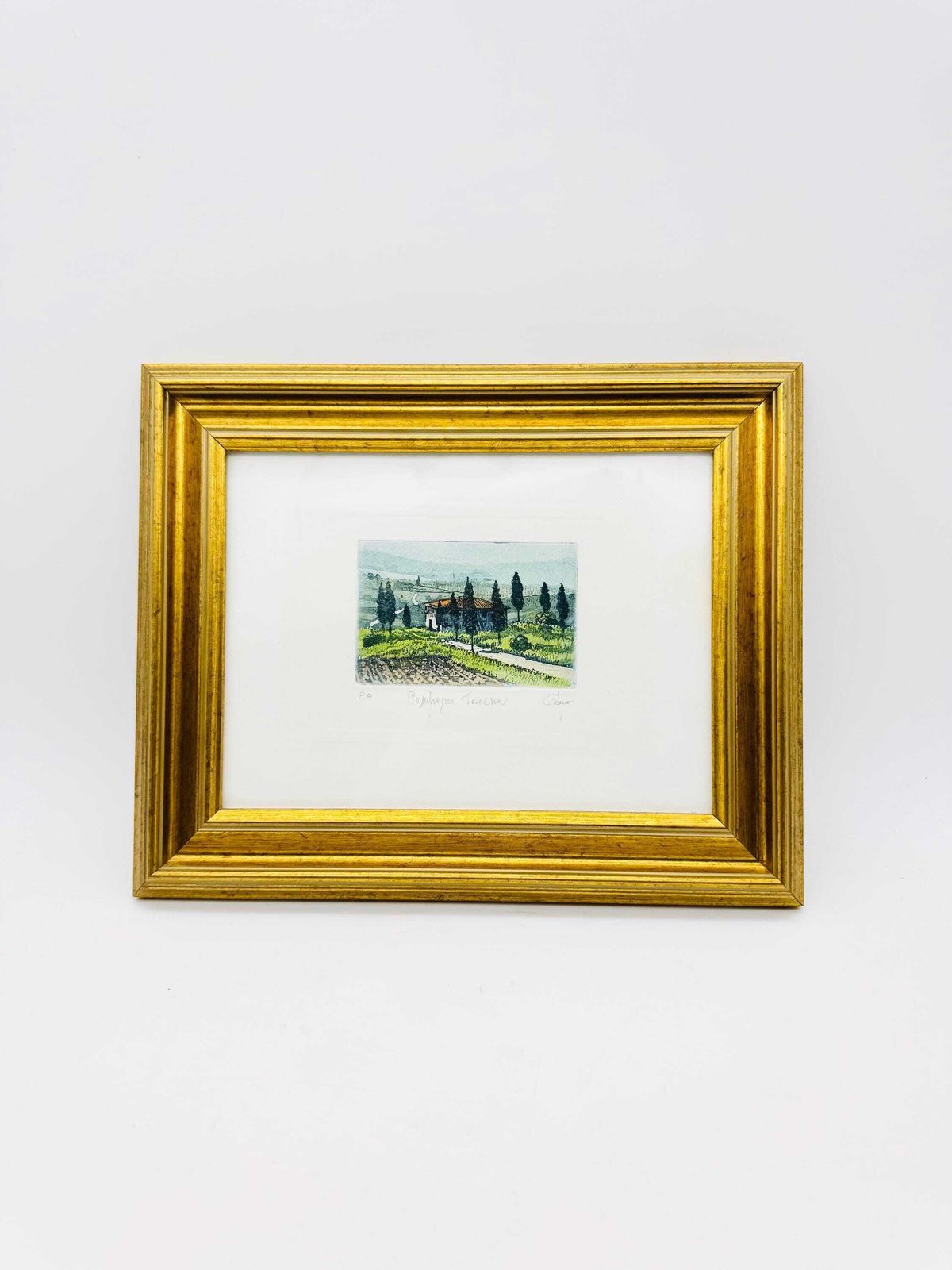 Artists Proof Signed Print Campagna Toscana, Framed Watercolour Landscape Print