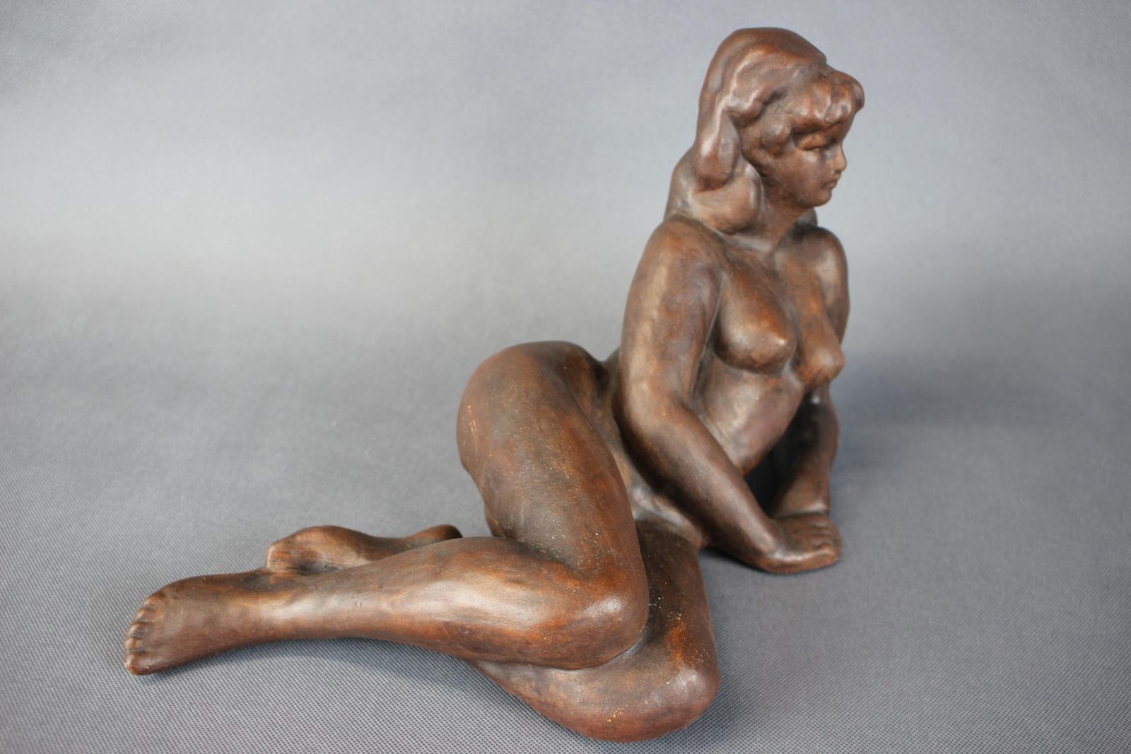 Large Statuette Of Act By Bohumil Kokrda, Czechoslovakia, 1980s photo vintage