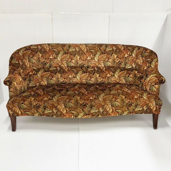 Rare French Vintage Velvet 3 Seat Sofa From 1970