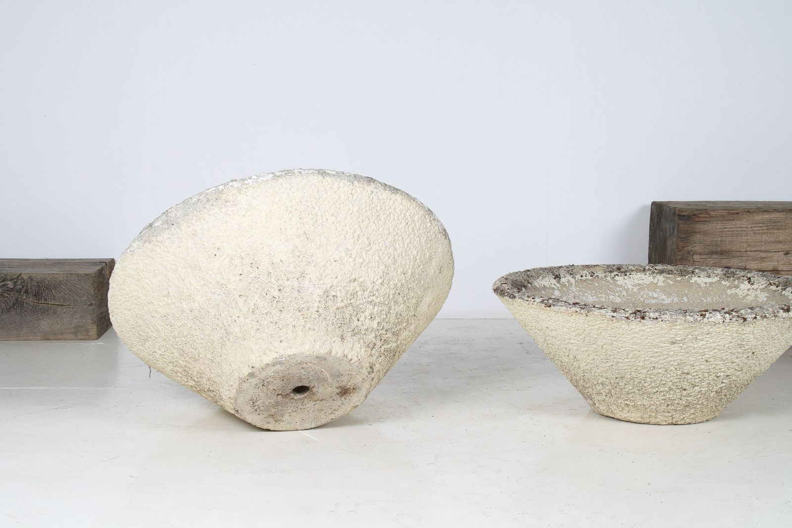 photo furniture A Large Pair Of Mid Century Modernist Concrete Planters In The Manner Of Willy Guhl