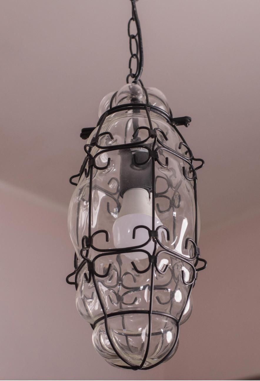 Set Of 2 Venetian Lantern, Murano Glass, Italy, 1980s photo Lighting