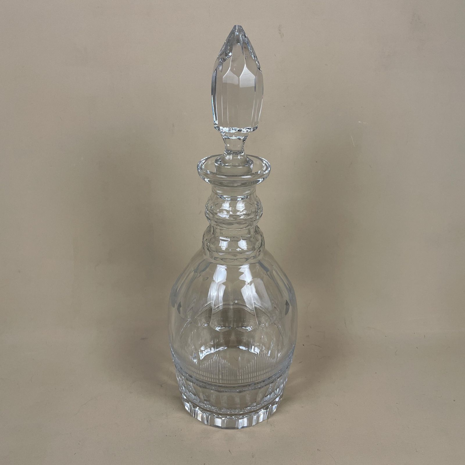 Vintage Glass Drink Decanter Cut Glass Crystal Whisky Display Triple Neck Bottle Retro Antique