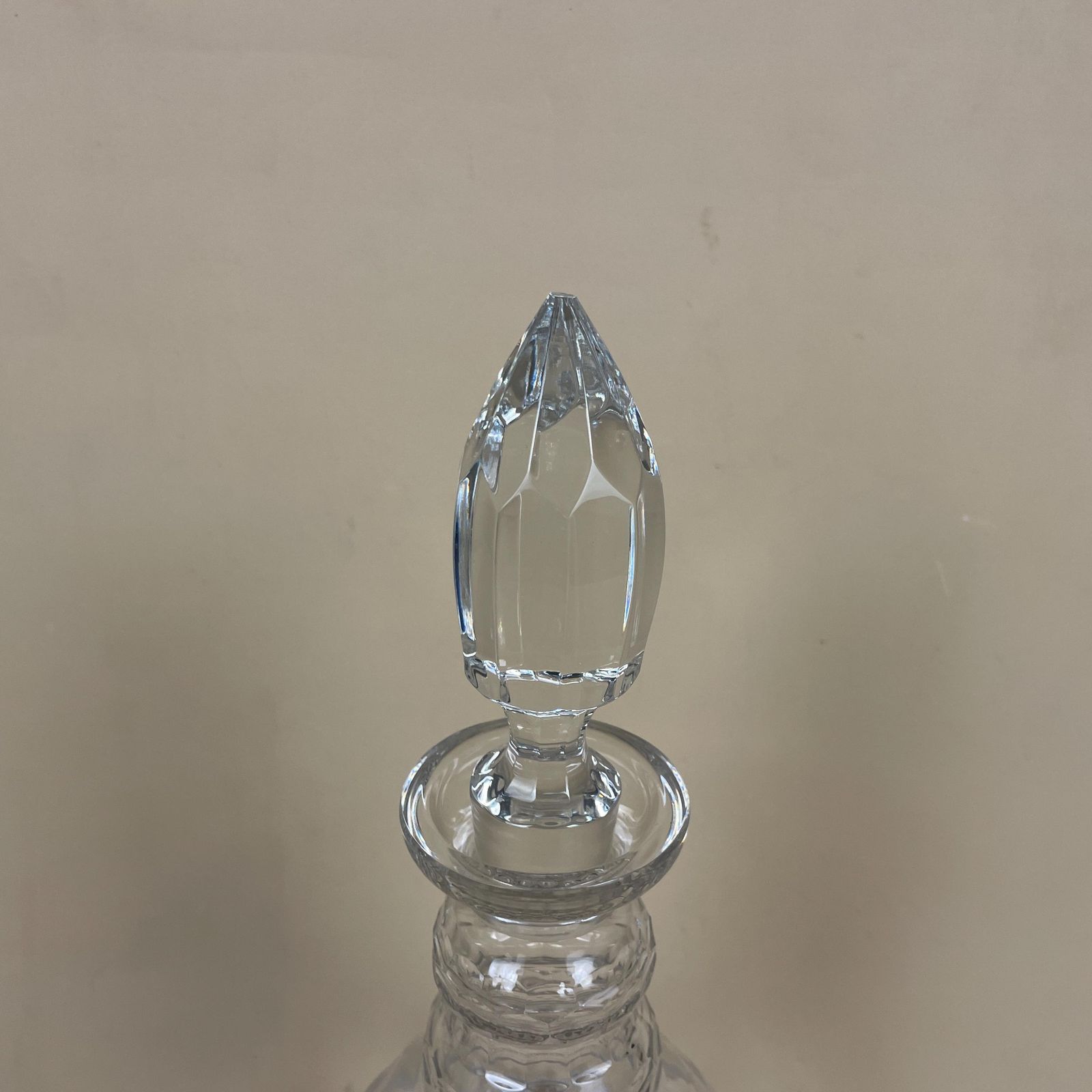 Vintage Glass Drink Decanter Cut Glass Crystal Whisky Display Triple Neck Bottle Retro Antique photo 55.0
