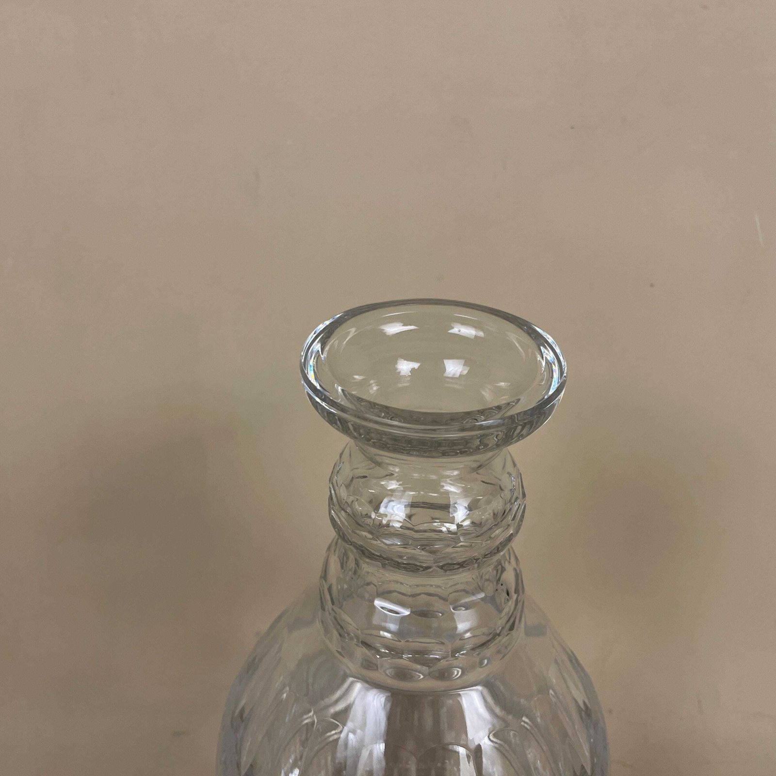 Vintage Glass Drink Decanter Cut Glass Crystal Whisky Display Triple Neck Bottle Retro Antique photo buy