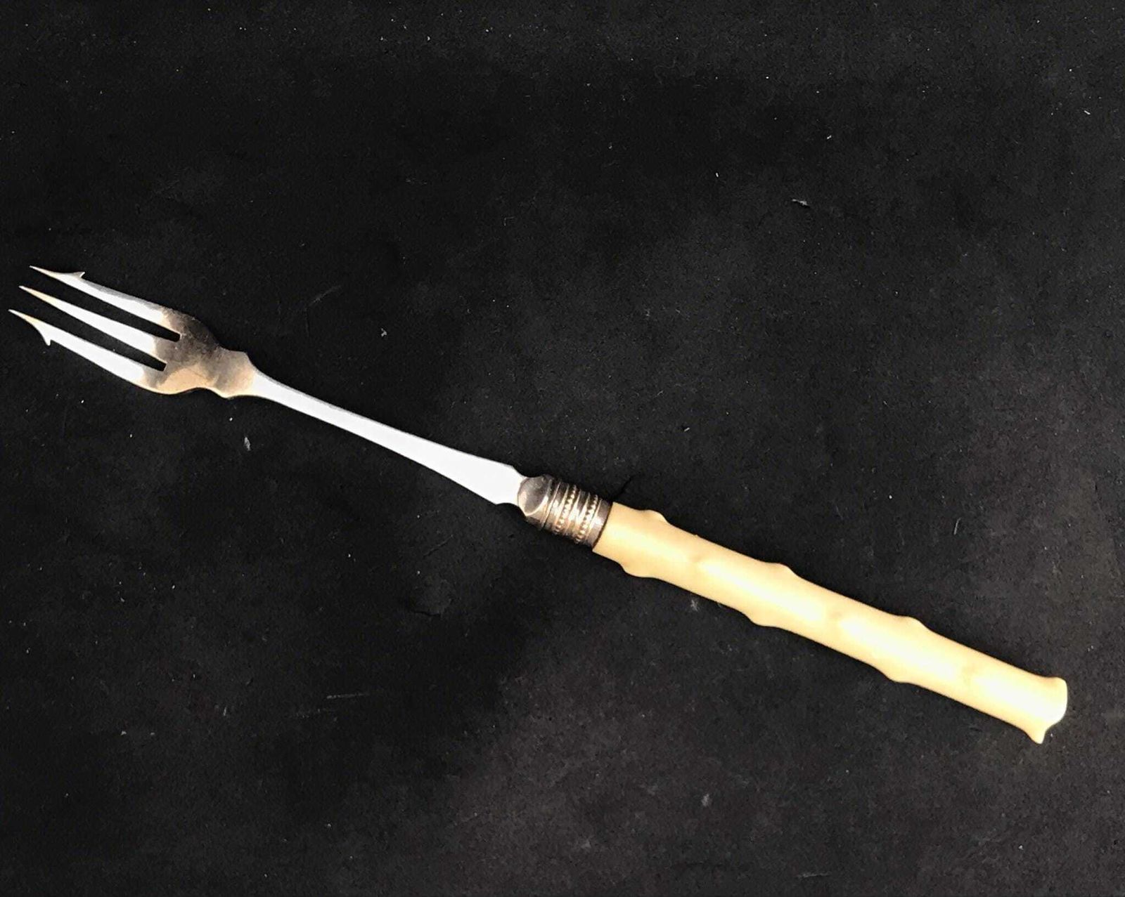 Pickle Fork Antique English Silver Plated Handled Pickle Fork C.1880 Victorian Gift For Him Olives Fork Bar Accessory Meat Server