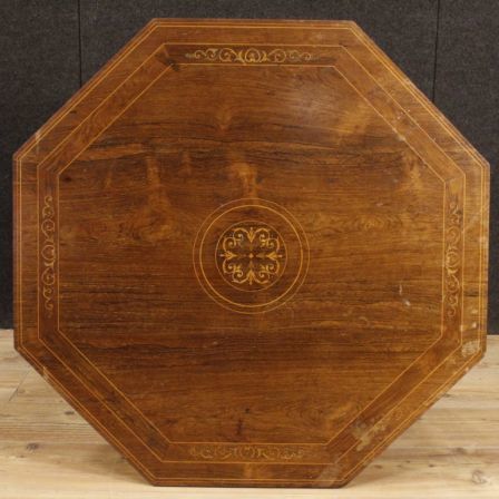 English Inlaid Side Table From 20th Century photo vinterior