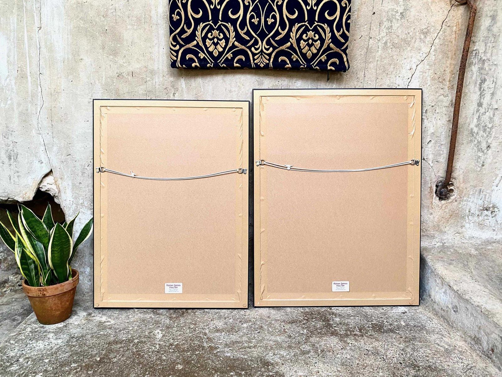 Pair Of Figurative Screen Prints In Frames Signed. Pembrokeshire, Wales Artist photo vintage