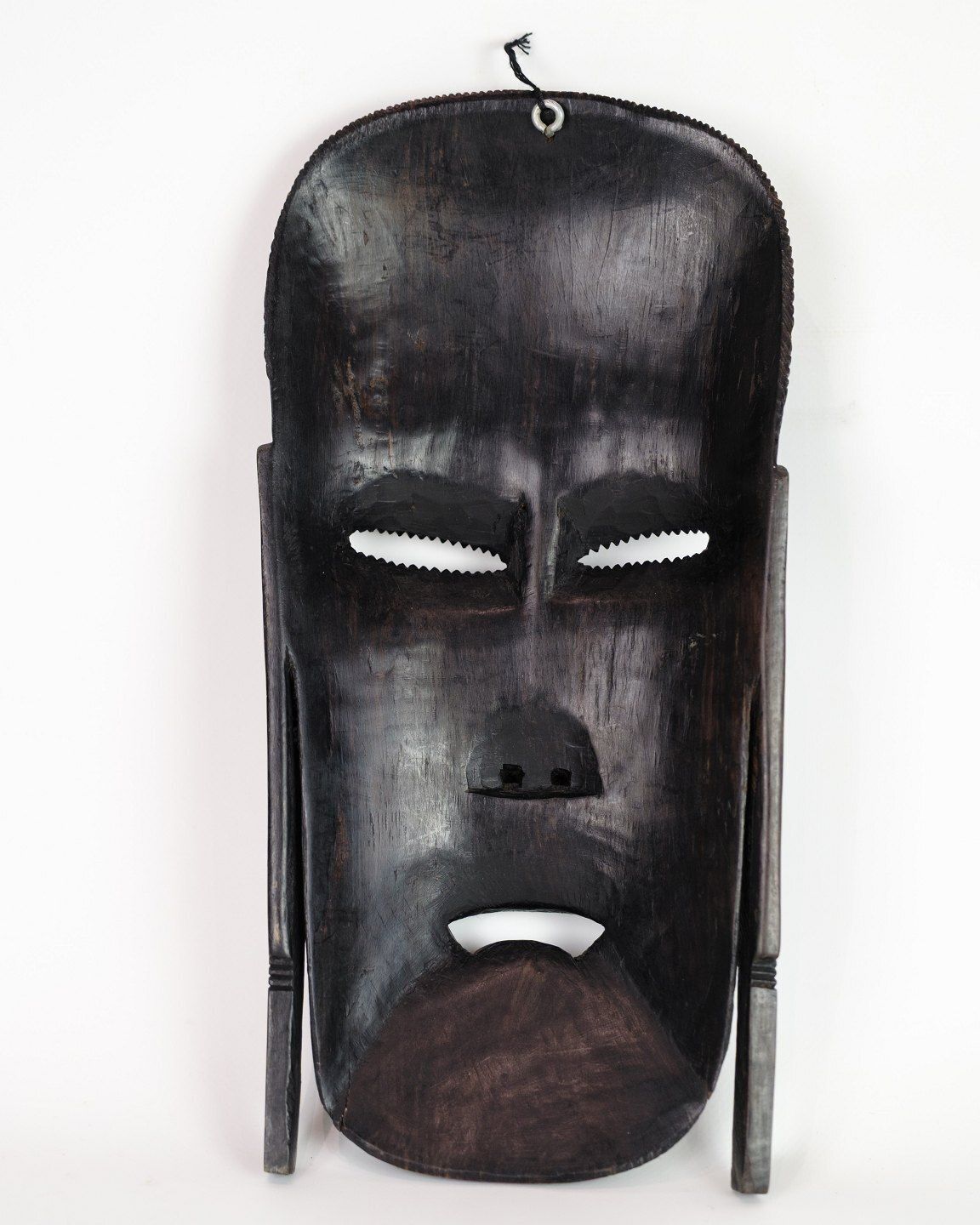 African Mask Hand Carved In Dark Wood photo 365.0