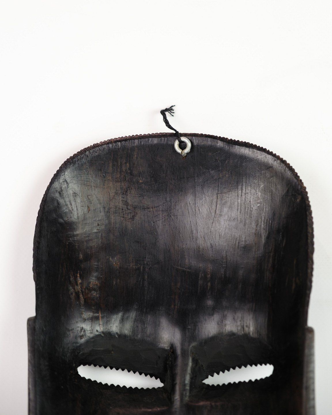 African Mask Hand Carved In Dark Wood photo vinterior