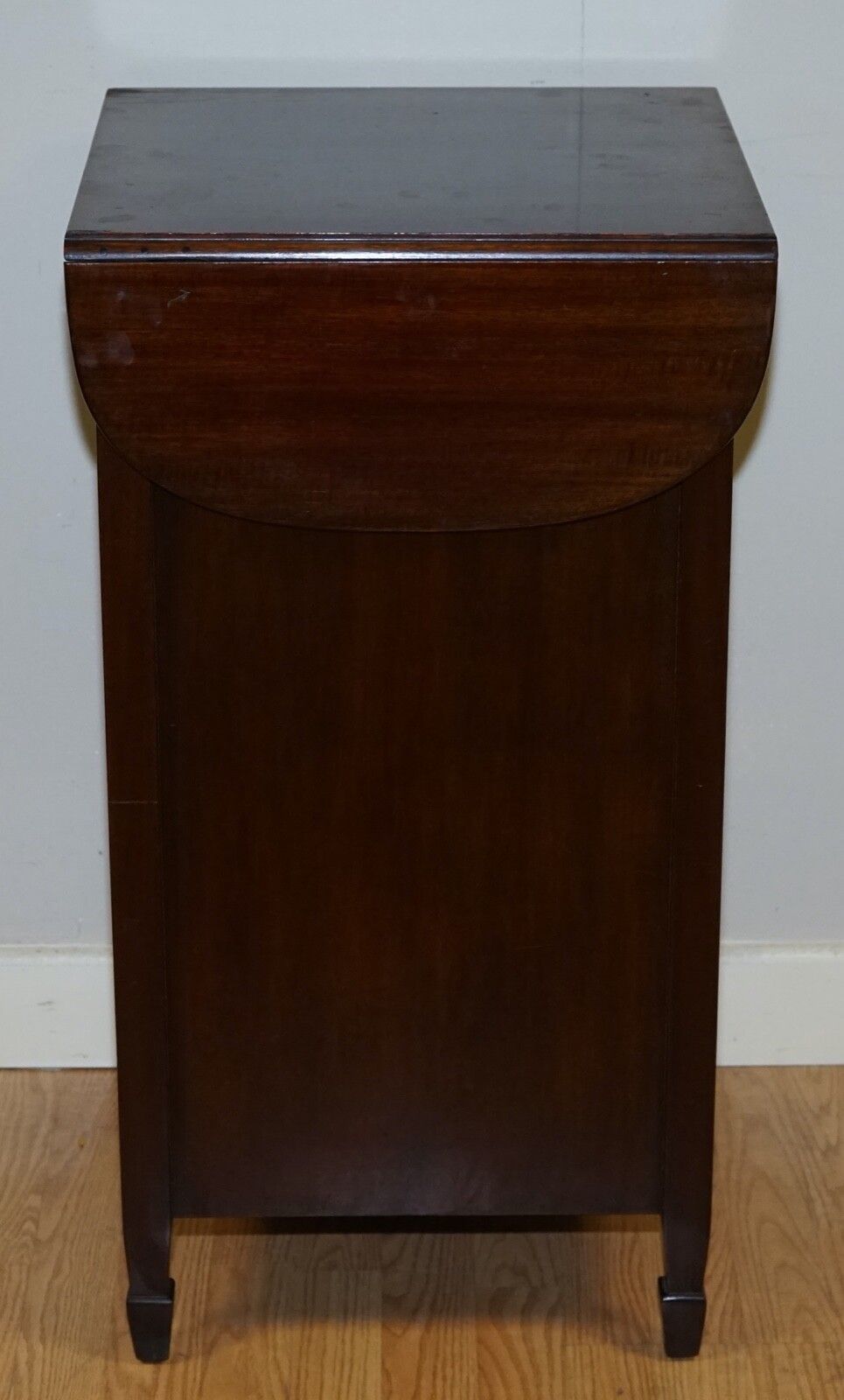 Furniture Lovely Vintage Mahogany Side End Hardwood Table With Drawer And Shelfs photo