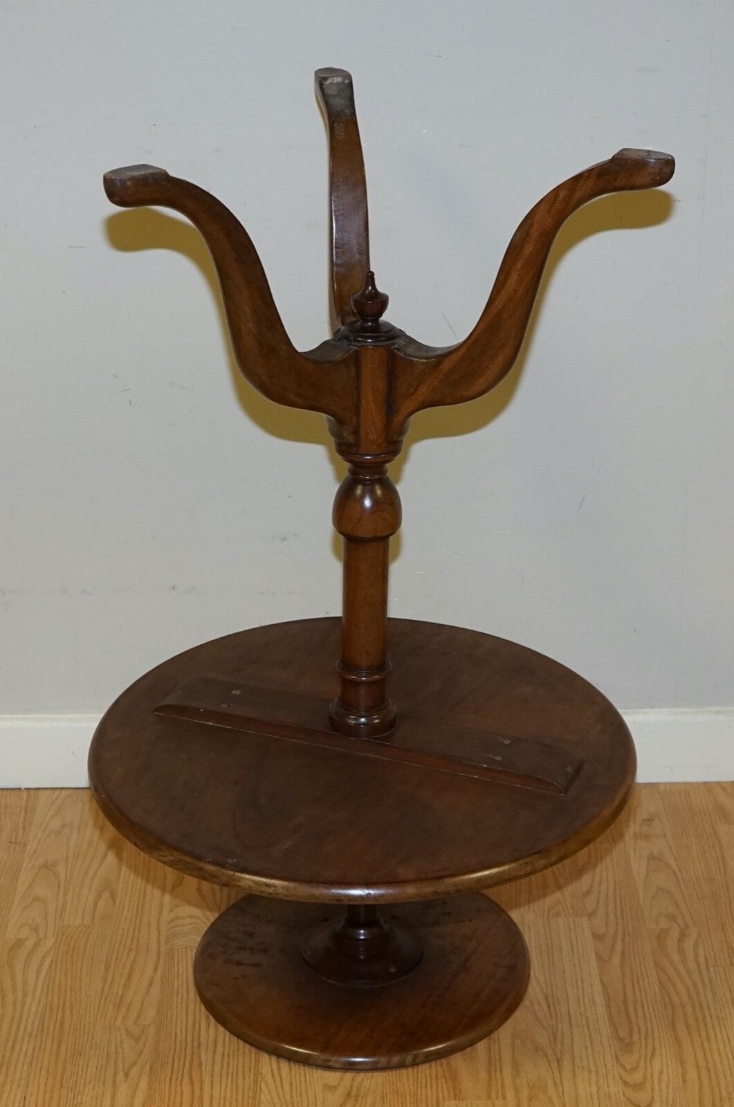 Large Victorian Circa 1880 Mahogany Queen Anne Circular 2 Tier Dumbwaiter Table photo vintage
