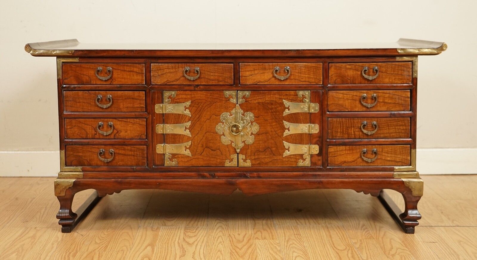 Stunning Late 19th Centry Korean Elm Coffee Table With Lots Of Drawers photo for sale