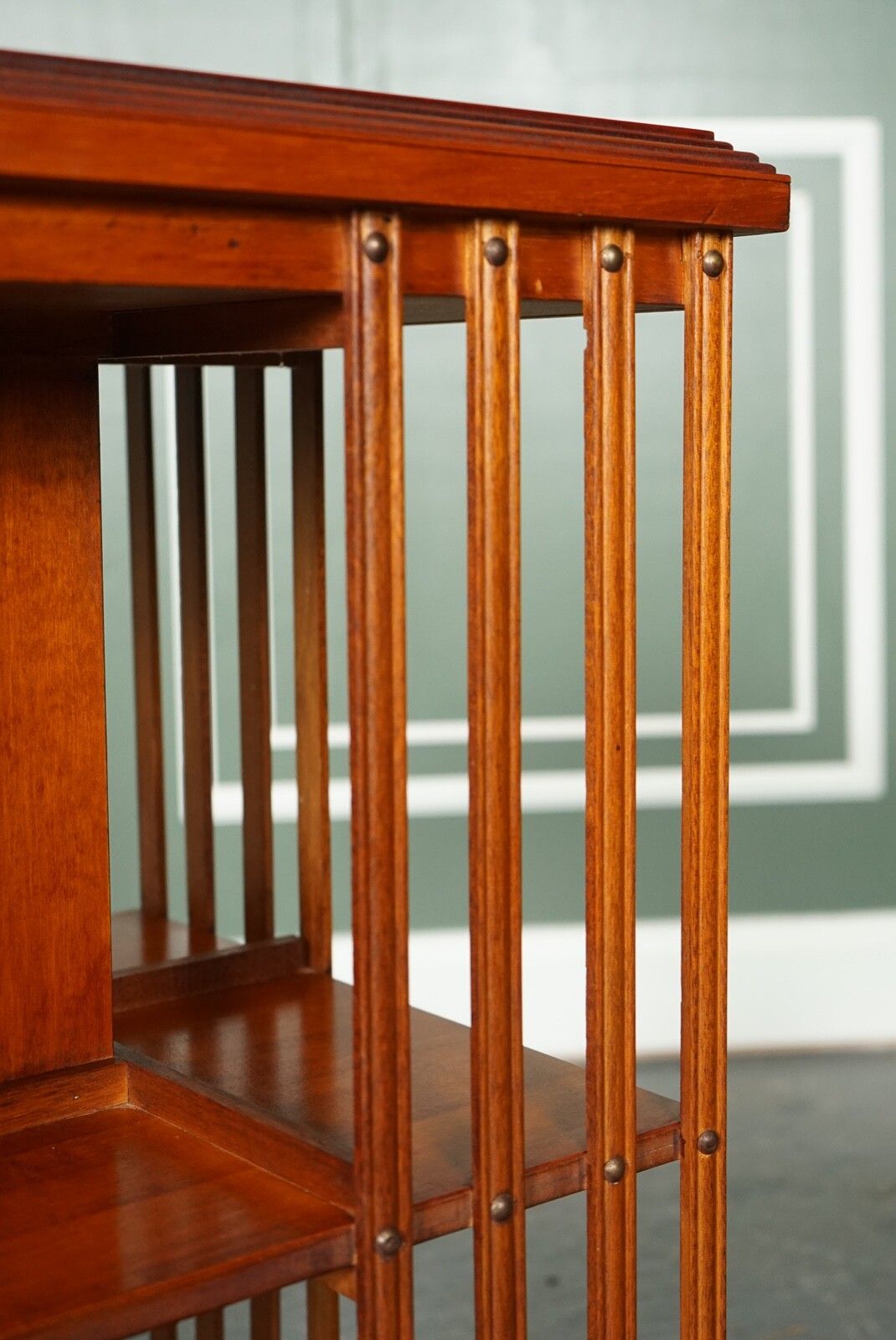 Stunning Burr Walnut Sheraton Revival Inlaid Revolving Bookcase End Table photo buy