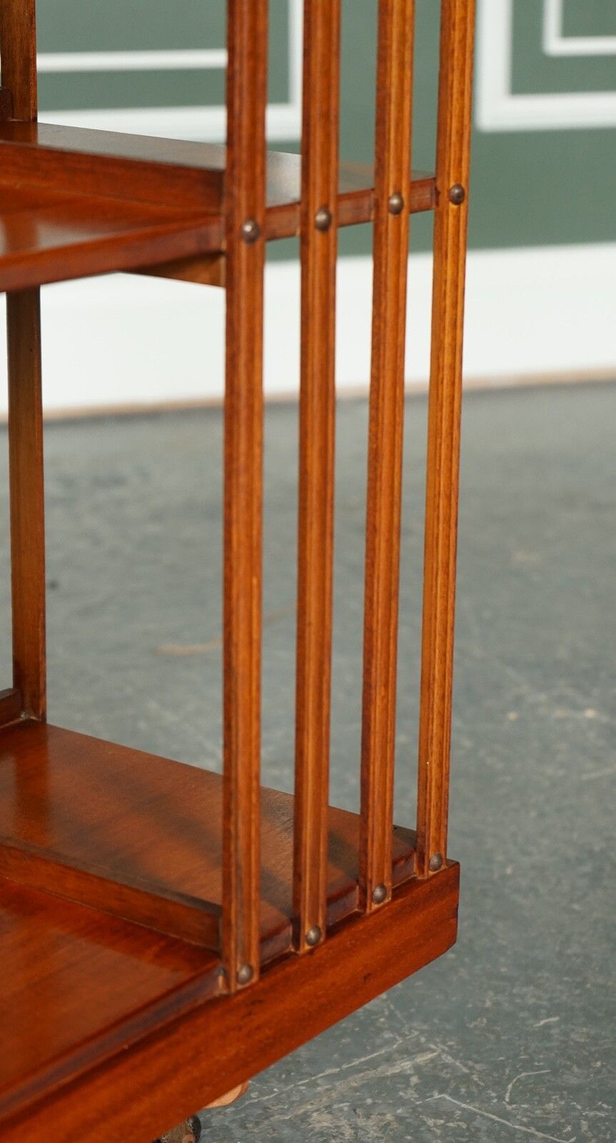 Stunning Burr Walnut Sheraton Revival Inlaid Revolving Bookcase End Table photo vintage