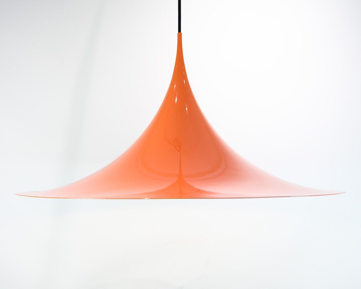 Large Trumpet Pendant In Orange By Claus Bonderup For Fog & Mørup From 1970s photo 1150.0