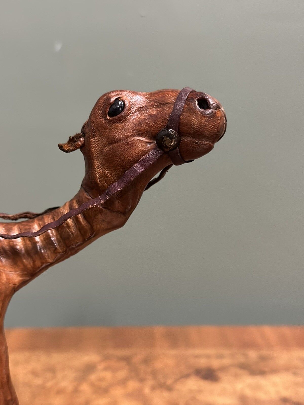 Camel Sculpture With Lovely Aged Leather On Hand Carved Wood By Libertys London photo buy