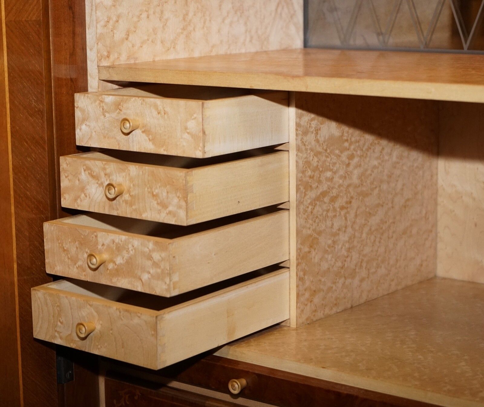 2395.0 Gorgeous French Walnut Parquetry Drinks Cocktail Bar Cabinet Cupboard photo
