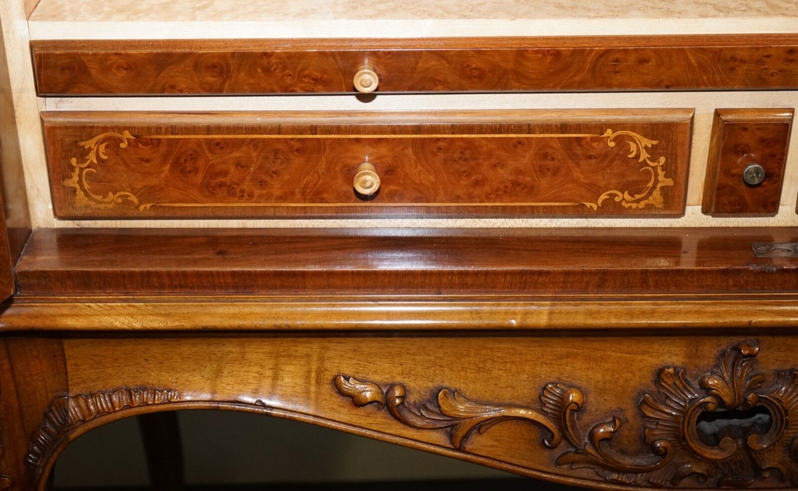 photo buy Gorgeous French Walnut Parquetry Drinks Cocktail Bar Cabinet Cupboard