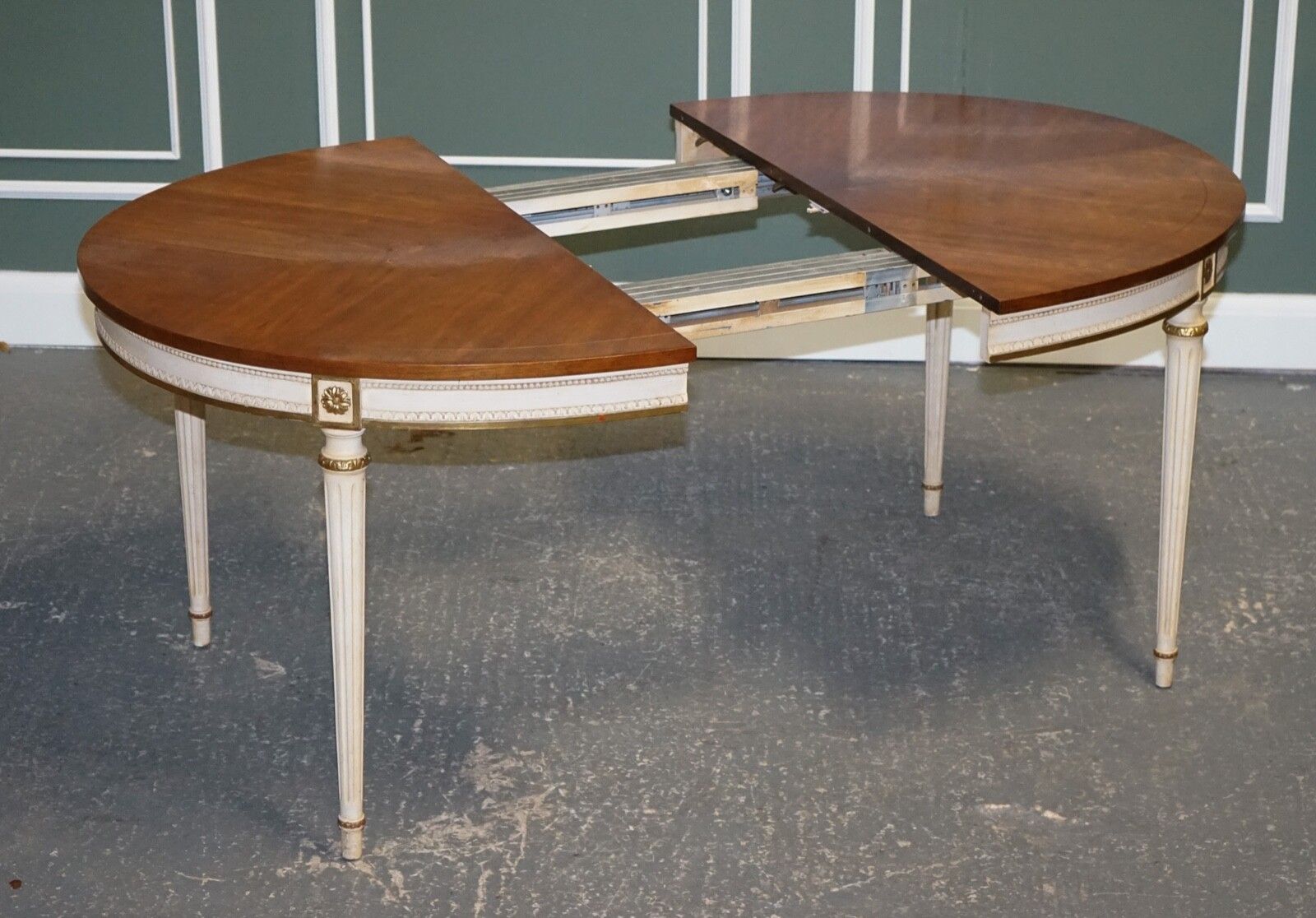 Kindel Furniture Cherrywood & Handpainted Gildwood Extendable Dining Table photo for sale