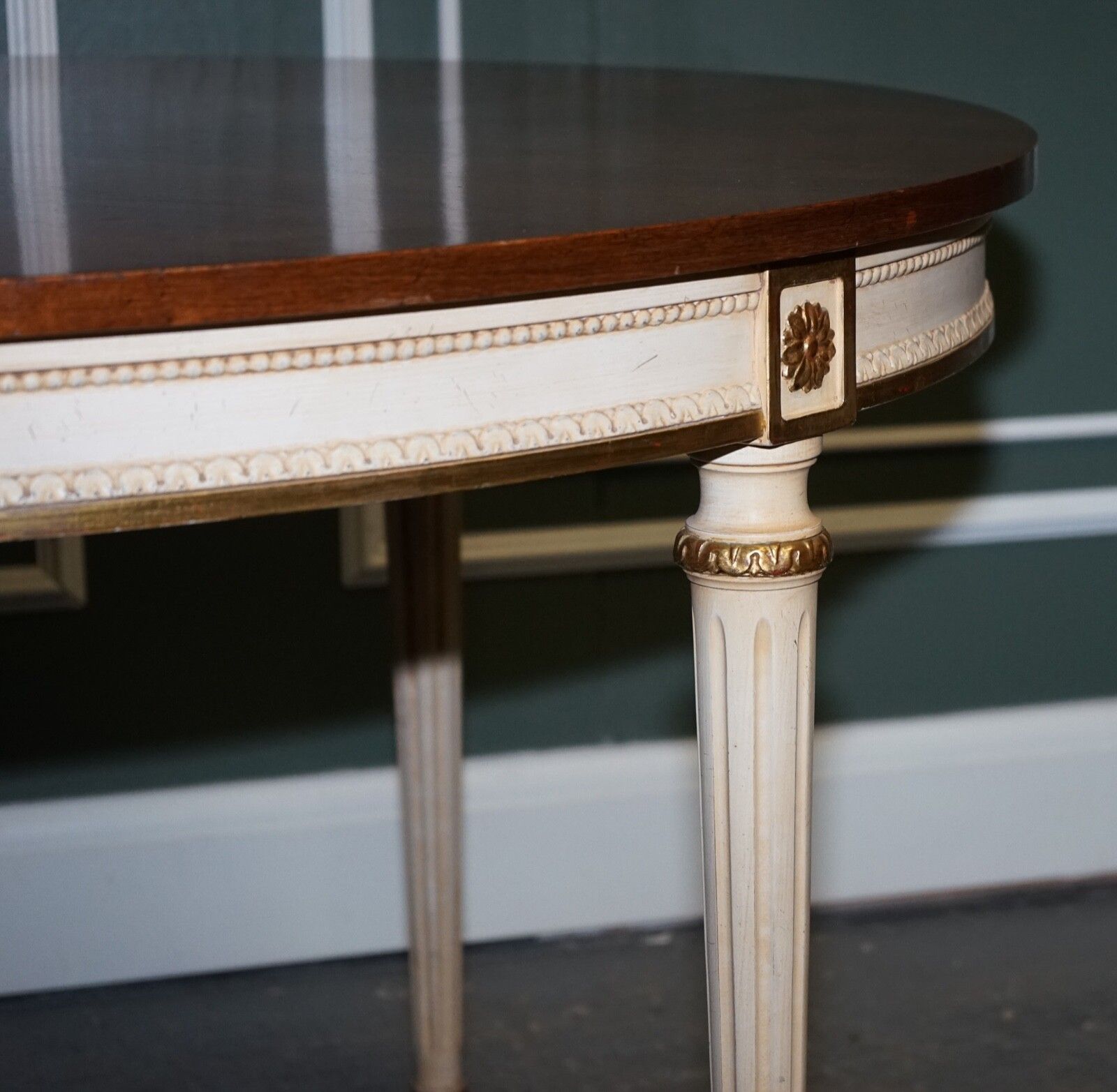 Furniture Kindel Furniture Cherrywood & Handpainted Gildwood Extendable Dining Table photo