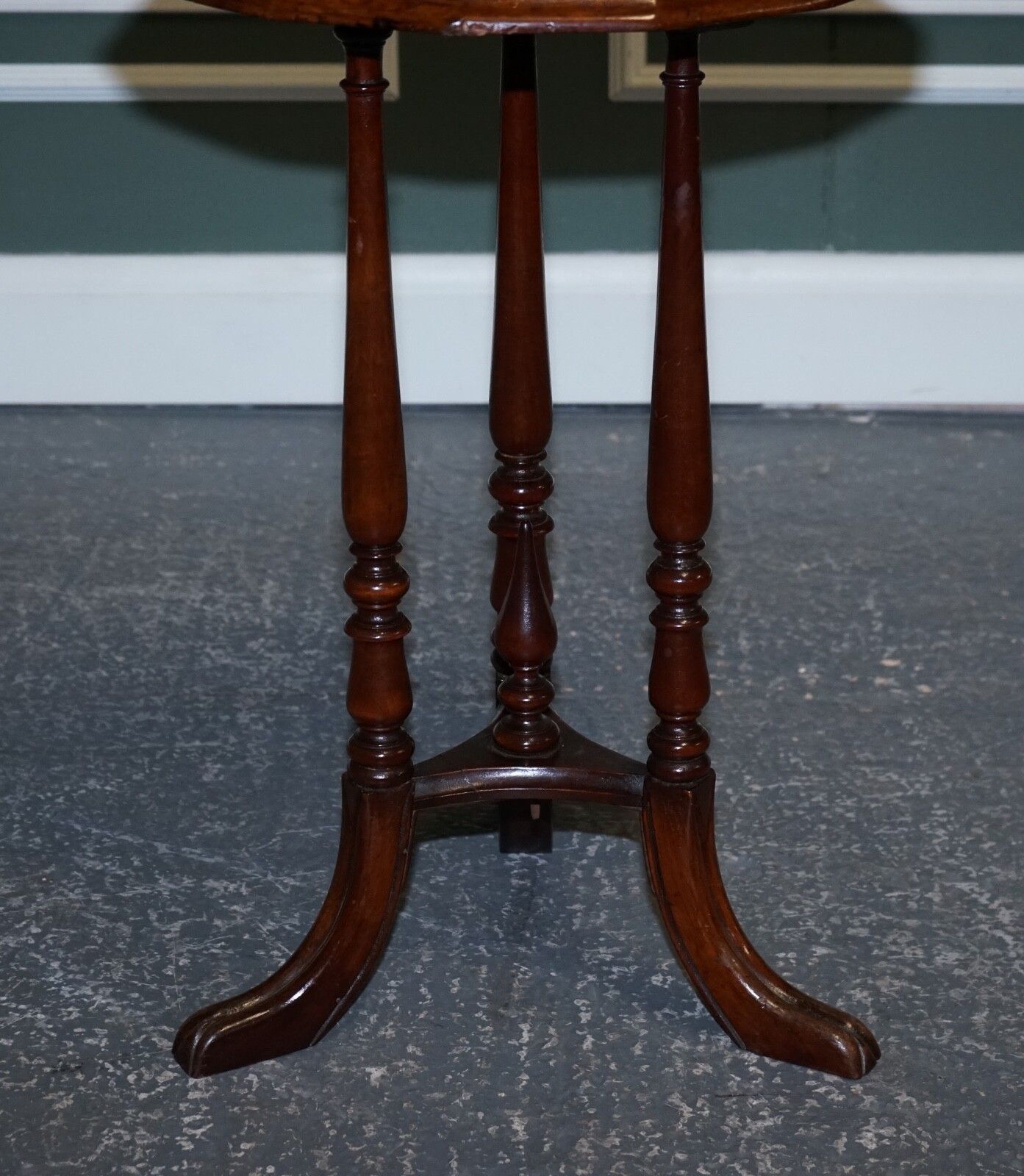 Lovely Restored Hardwood Hexagon Side Table With Curved Spade Feet photo buy