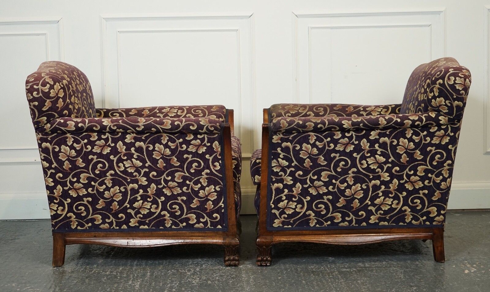 photo vinterior Victorian Fabric Bergere Suite Sofa And Two Armchairs Upholstery Project J1