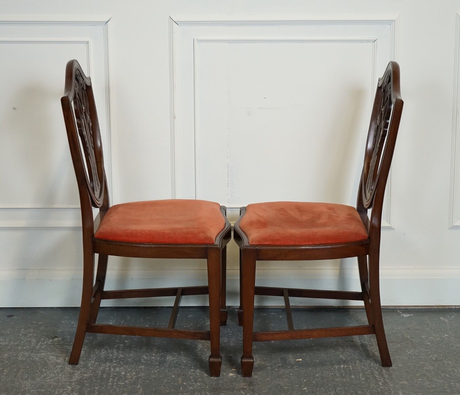Lovely Pair Of Victorian Hepplewhite Carver Hallway Side Chairs Feather Filled photo Furniture