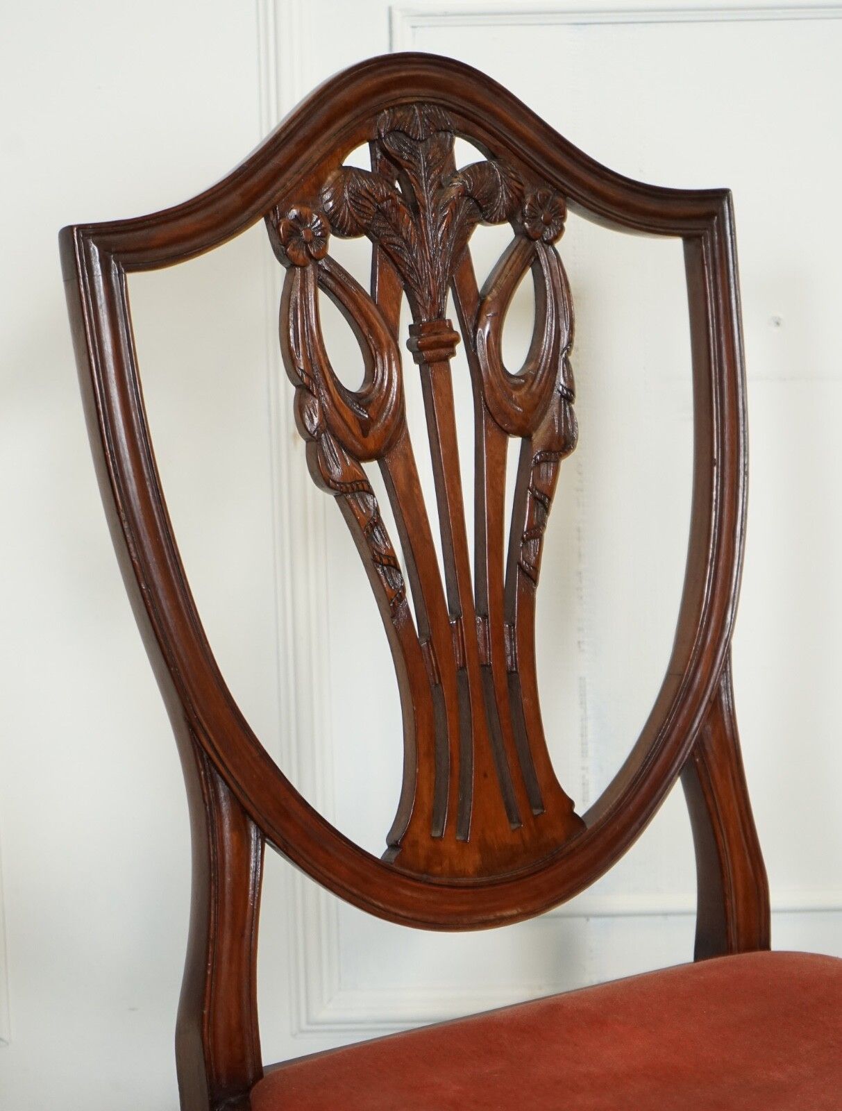 photo buy Lovely Pair Of Victorian Hepplewhite Carver Hallway Side Chairs Feather Filled