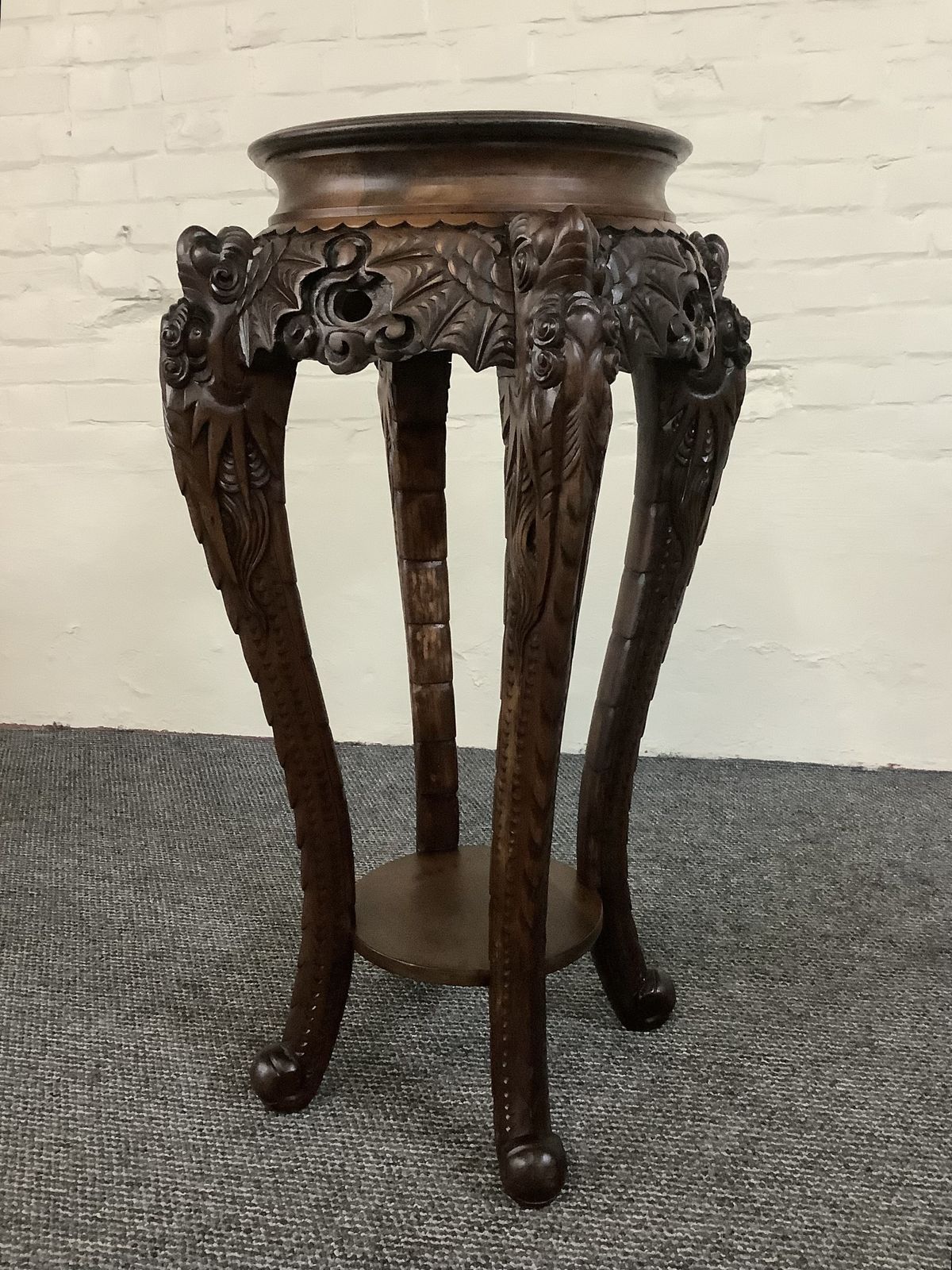 19th Century Chinese Carved Rosewood Jardiniere Plant Stand. photo buy