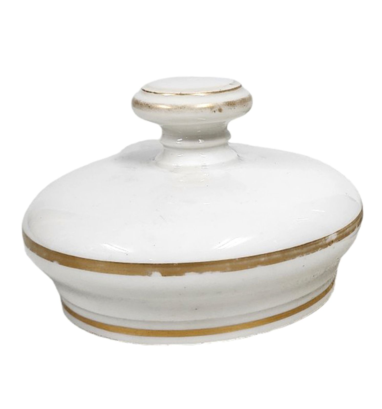 Mid 19th Century French Glazed Porcelain Apothecary/Pharmaceutical Jar With Lid  'Cerat: C: Ox: Plumb:' photo buy