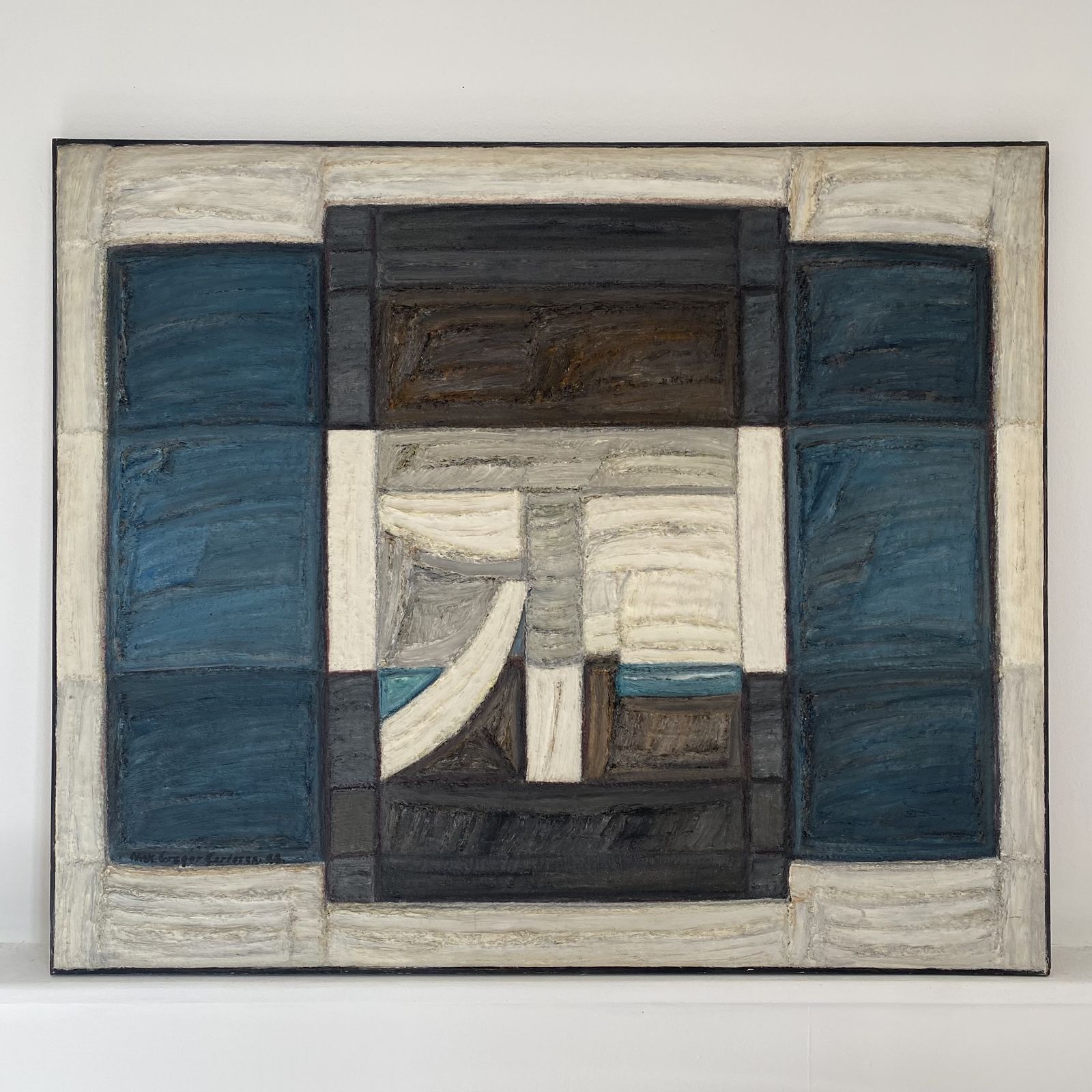 Large Swedish Modernist Abstract Painting By Max Gregor Carlsson
