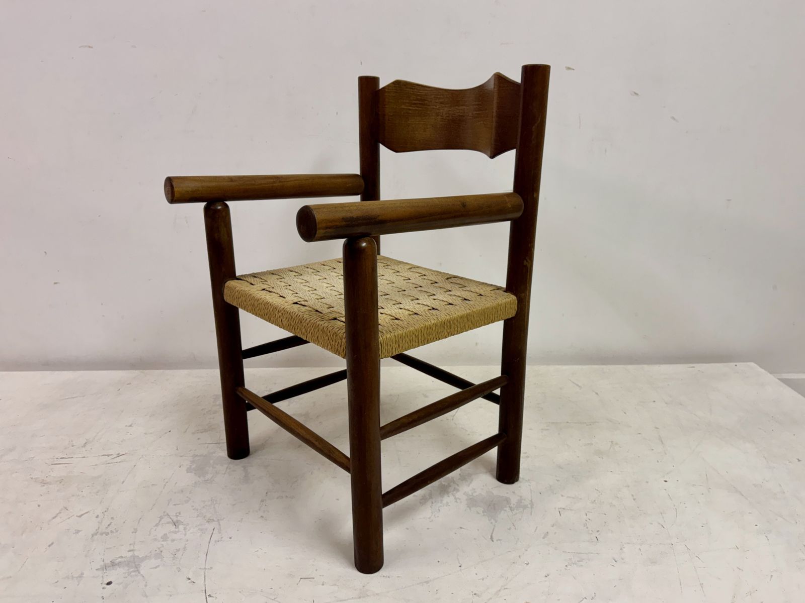 Mid Century Italian Armchair With Rush Seat photo Furniture