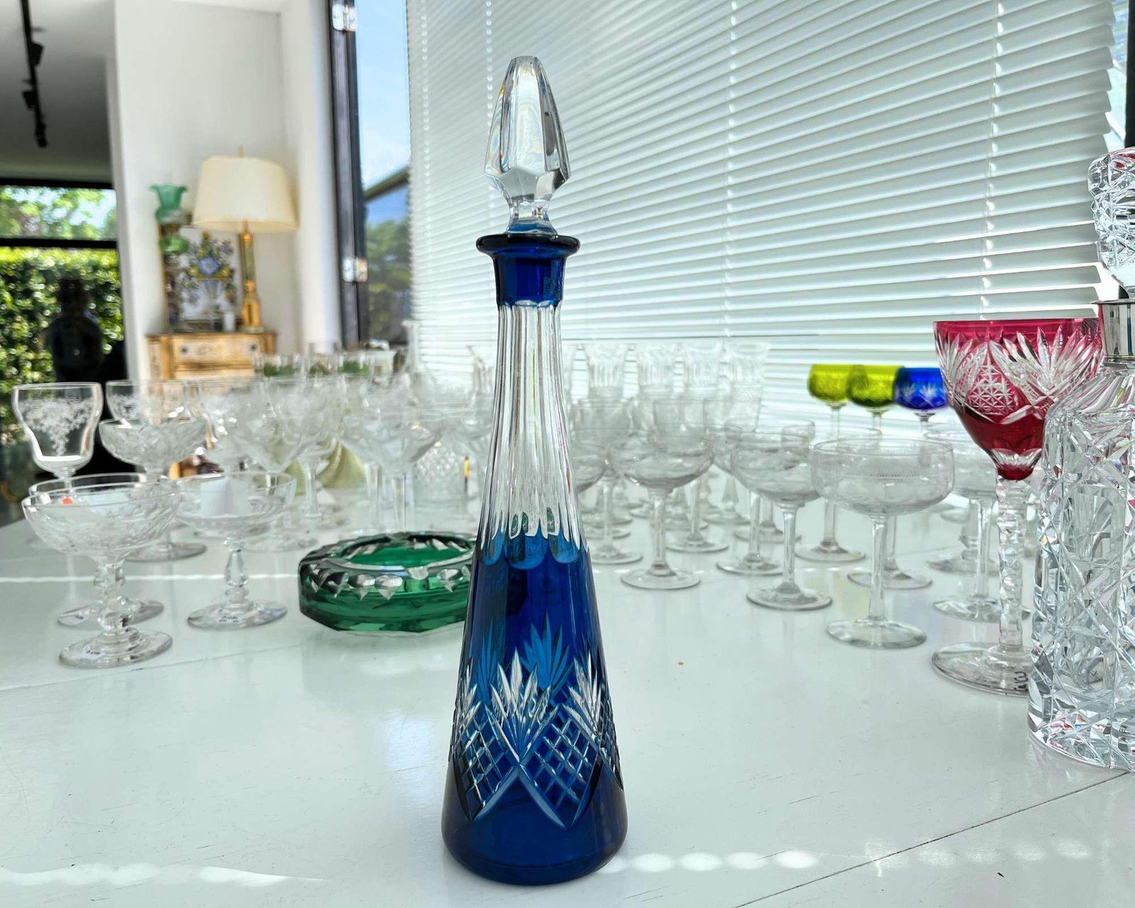 Saint Louis Decanter | 1 Stuk | Franse Blauwe Piramide Karaf photo 249.0