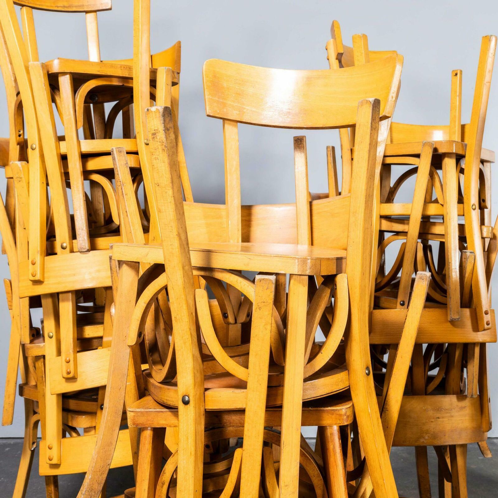 1950’s Standard Single Bar Blonde French Dining Chairs photo 132.0