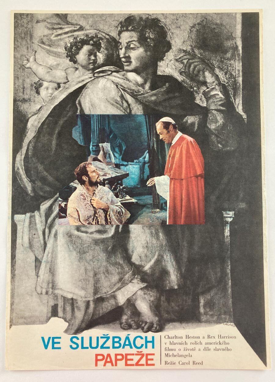 Original Film Poster, The Agony And The Ecstasy, Karel Vaca, 1969, Genuine Czech Vintage Print