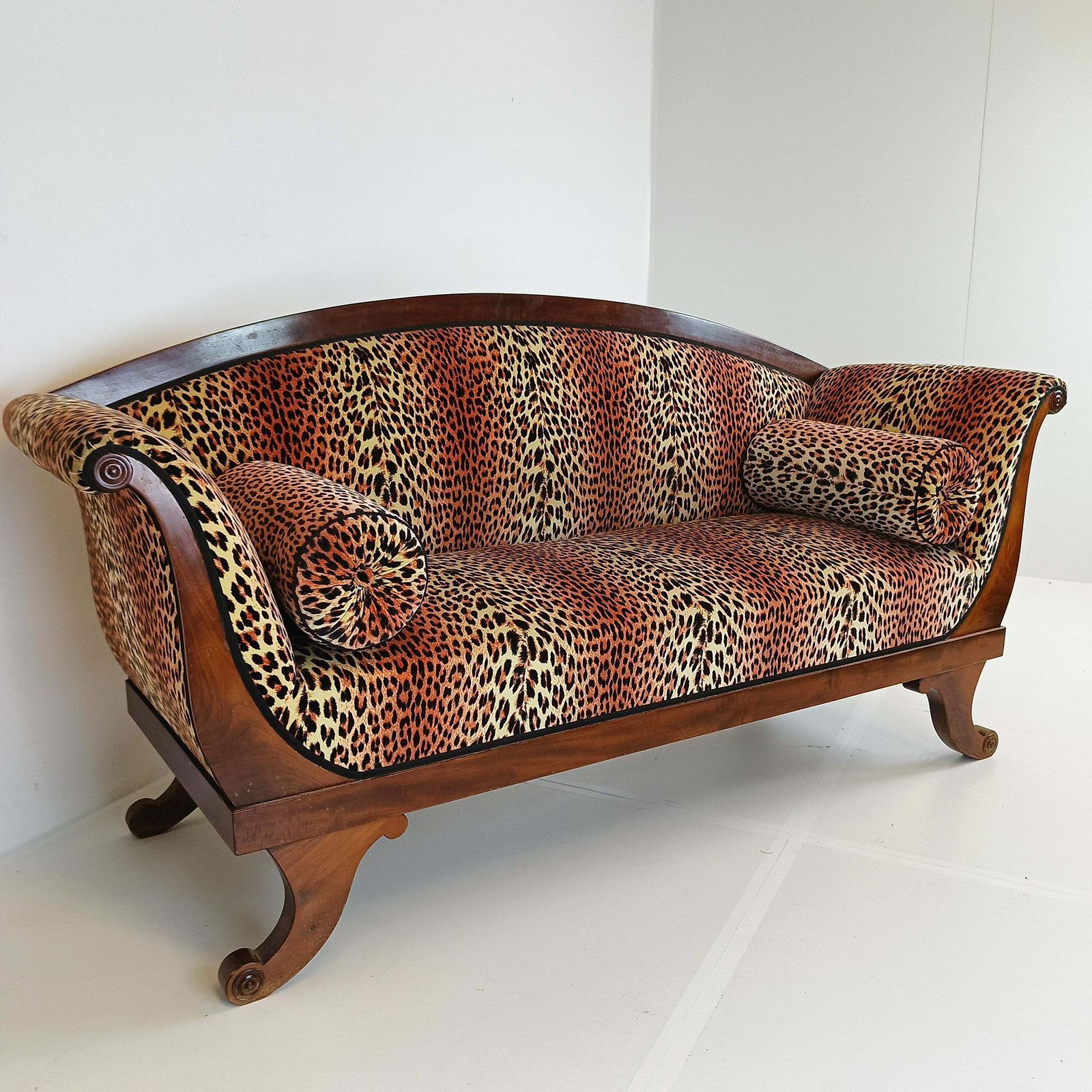 Biedermeyer Style Sofa In Leopard Trim photo vinterior