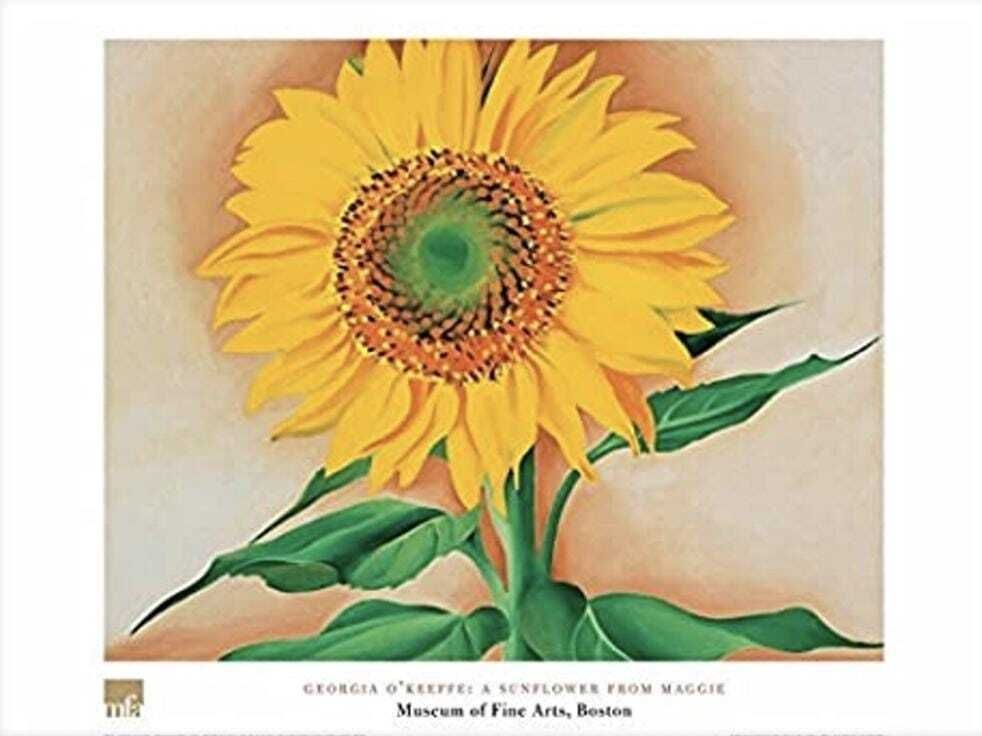 Authentic Georgia O'keeffe Exhibition Poster   A Sunflower From Maggie   Beautiful Official Museum Print Female Artist Flowers