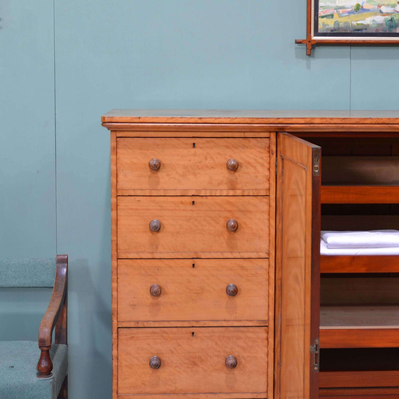 Furniture Satin Birch Linen Press By Holland & Sons photo