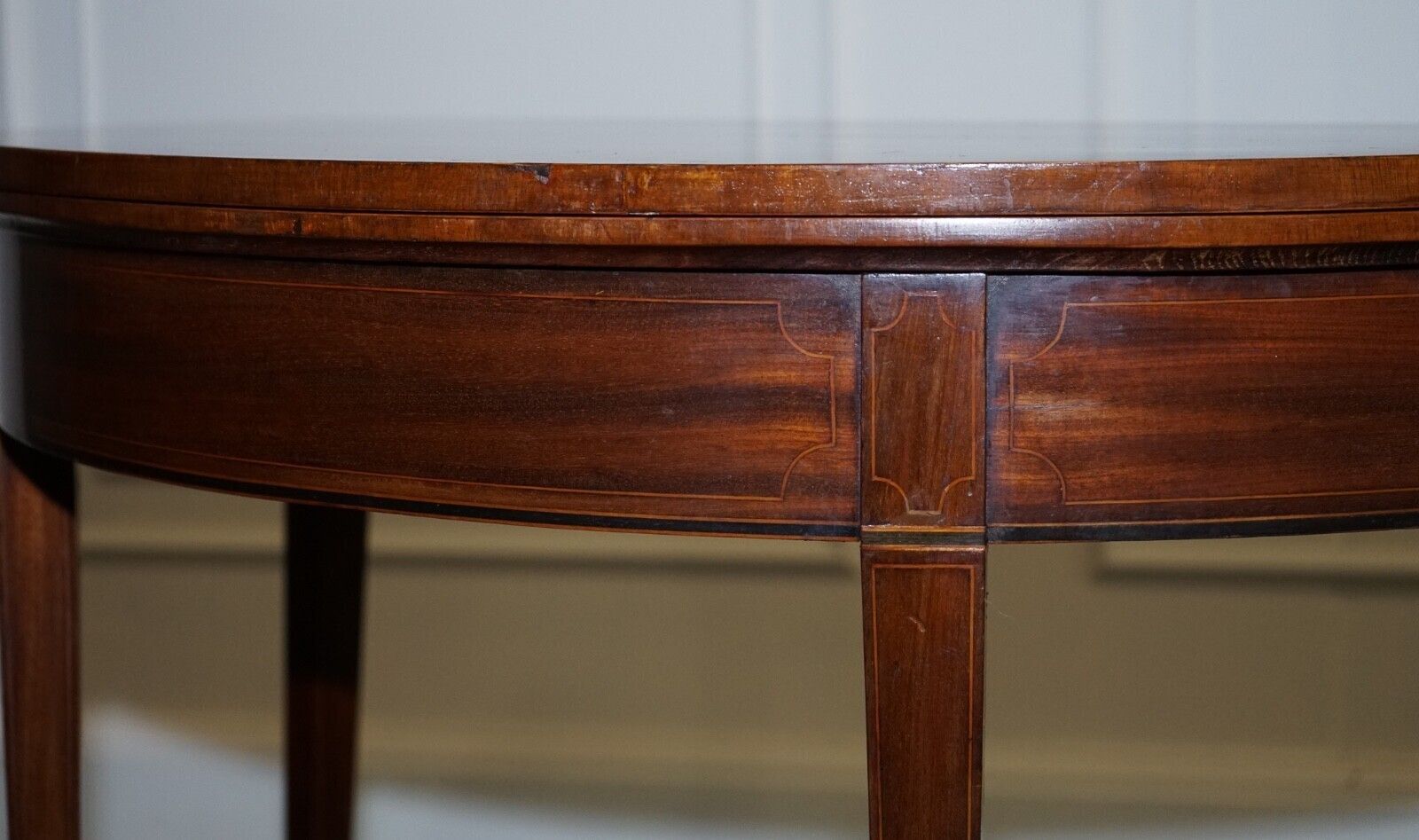 Fine Antique Circa 1890 Console Games Demi Lune Hallway Card Table Unfolds photo vinterior
